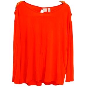 Chico's Zenergy Cold Cage Shoulder Orange Top XL EUC